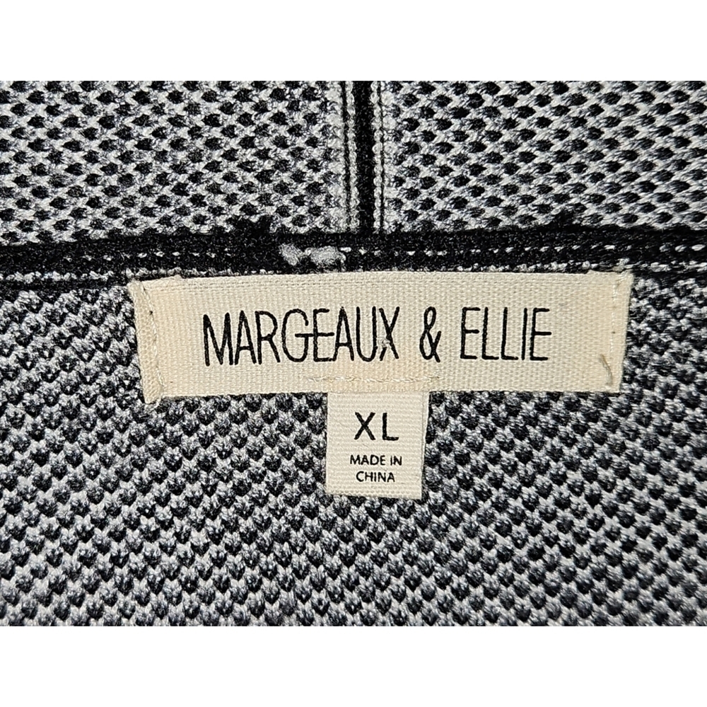 Margeaux & Ellie Black & Gray Paisley Open Front Cardigan XL - Picture 2 of 12